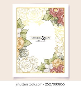 Romantic wedding invitation card. Wedding, marriage, bridal, birthday, Valentine's day.