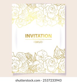 Romantic wedding invitation card. Wedding, marriage, bridal, birthday, Valentine's day.