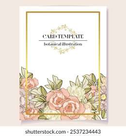 Romantic wedding invitation card. Wedding, marriage, bridal, birthday, Valentine's day.