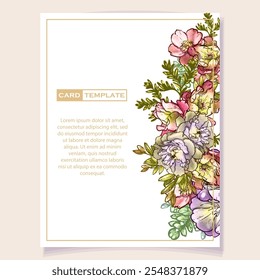 Romantic wedding invitation card. Wedding, marriage, bridal, birthday, Valentine's day.