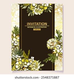 Romantic wedding invitation card. Wedding, marriage, bridal, birthday, Valentine's day.