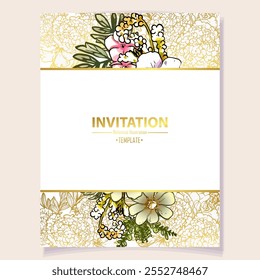 Romantic wedding invitation card. Wedding, marriage, bridal, birthday, Valentine's day.