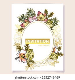 Romantic wedding invitation card. Wedding, marriage, bridal, birthday, Valentine's day.