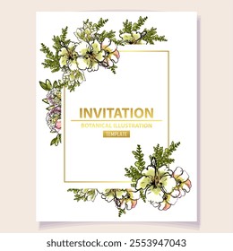 Romantic wedding invitation card. Wedding, marriage, bridal, birthday, Valentine's day.