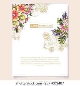 Romantic wedding invitation card. Wedding, marriage, bridal, birthday, Valentine's day.