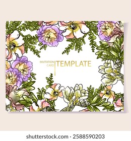 Romantic wedding invitation card. Wedding, marriage, bridal, birthday, Valentine's day.