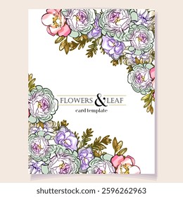 Romantic wedding invitation card. Wedding, marriage, bridal, birthday, Valentine's day.