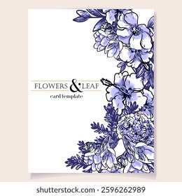 Romantic wedding invitation card. Wedding, marriage, bridal, birthday, Valentine's day.