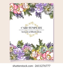 Romantic wedding invitation card. Wedding, marriage, bridal, birthday, Valentine's day.