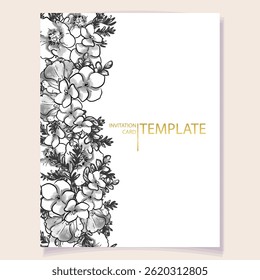 Romantic wedding invitation card. Wedding, marriage, bridal, birthday, Valentine's day.