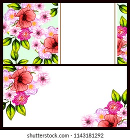 Romantic wedding invitation card suite. Wedding, marriage, bridal, birthday, Valentine's day.
