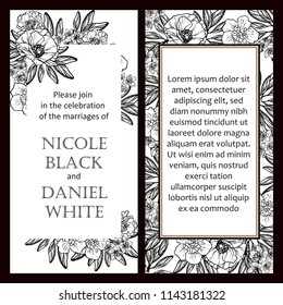 Romantic wedding invitation card suite. Wedding, marriage, bridal, birthday, Valentine's day.
