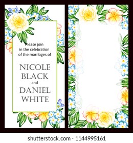 Romantic wedding invitation card suite. Wedding, marriage, bridal, birthday, Valentine's day.
