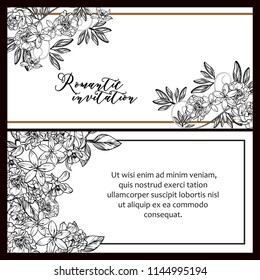 Romantic wedding invitation card suite. Wedding, marriage, bridal, birthday, Valentine's day.
