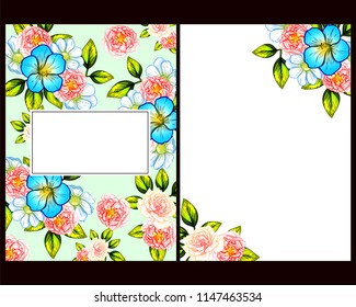 Romantic wedding invitation card suite. Wedding, marriage, bridal, birthday, Valentine's day.
