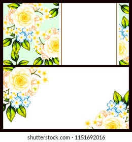 Romantic wedding invitation card suite. Wedding, marriage, bridal, birthday, Valentine's day.
