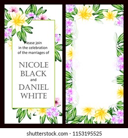 Romantic wedding invitation card suite. Wedding, marriage, bridal, birthday, Valentine's day.

