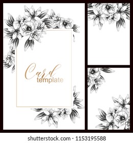 Romantic wedding invitation card suite. Wedding, marriage, bridal, birthday, Valentine's day.
