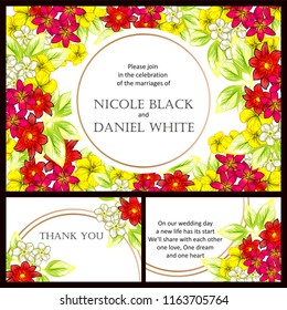 Romantic wedding invitation card suite. Wedding, marriage, bridal, birthday, Valentine's day.