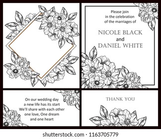 Romantic wedding invitation card suite. Wedding, marriage, bridal, birthday, Valentine's day.