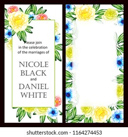 Romantic wedding invitation card suite. Wedding, marriage, bridal, birthday, Valentine's day.