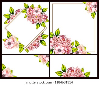 Romantic wedding invitation card suite. Wedding, marriage, bridal, birthday, Valentine's day.