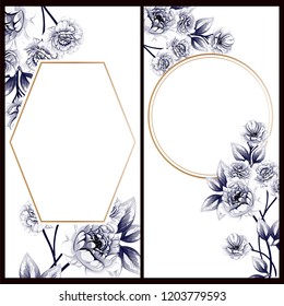 Romantic wedding invitation card suite. Wedding, marriage, bridal, birthday, Valentine's day.