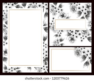 Romantic wedding invitation card suite. Wedding, marriage, bridal, birthday, Valentine's day.