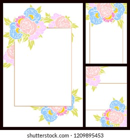 Romantic wedding invitation card suite. Wedding, marriage, bridal, birthday, Valentine's day.