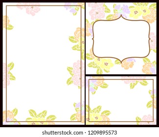 Romantic wedding invitation card suite. Wedding, marriage, bridal, birthday, Valentine's day.