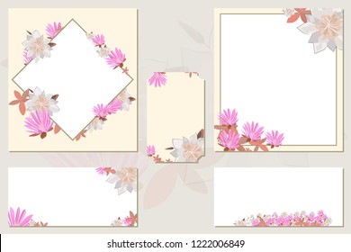 Romantic wedding invitation card suite. Wedding, marriage, bridal, birthday, Valentine's day.