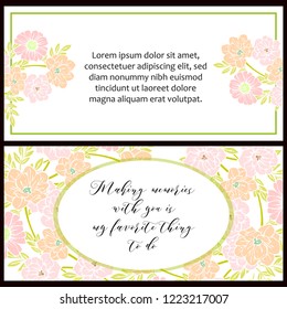 Romantic wedding invitation card suite. Wedding, marriage, bridal, birthday, Valentine's day.