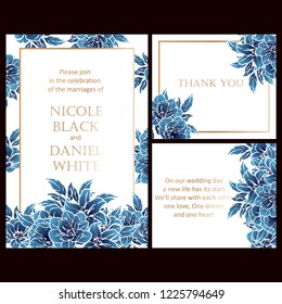Romantic wedding invitation card suite. Wedding, marriage, bridal, birthday, Valentine's day.
