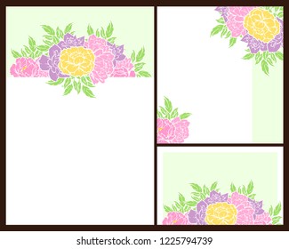 Romantic wedding invitation card suite. Wedding, marriage, bridal, birthday, Valentine's day.