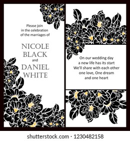 Romantic wedding invitation card suite. Wedding, marriage, bridal, birthday, Valentine's day.
