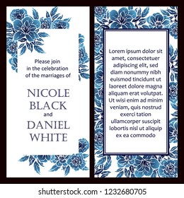 Romantic wedding invitation card suite. Wedding, marriage, bridal, birthday, Valentine's day.