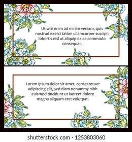 Romantic wedding invitation card suite. Wedding, marriage, bridal, birthday, Valentine's day.