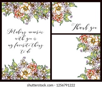 Romantic wedding invitation card suite. Wedding, marriage, bridal, birthday, Valentine's day.