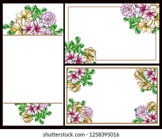 Romantic wedding invitation card suite. Wedding, marriage, bridal, birthday, Valentine's day.