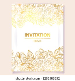 Romantic wedding invitation card suite. Wedding, marriage, bridal, birthday, Valentine's day.