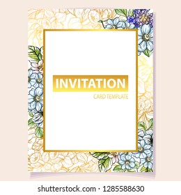 Romantic wedding invitation card suite. Wedding, marriage, bridal, birthday, Valentine's day.