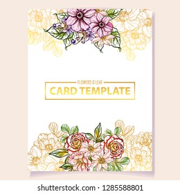 Romantic wedding invitation card suite. Wedding, marriage, bridal, birthday, Valentine's day.