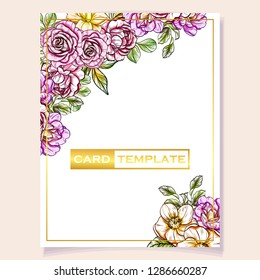 Romantic wedding invitation card suite. Wedding, marriage, bridal, birthday, Valentine's day.