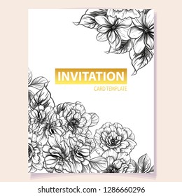 Romantic wedding invitation card suite. Wedding, marriage, bridal, birthday, Valentine's day.