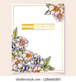 Romantic wedding invitation card suite. Wedding, marriage, bridal, birthday, Valentine's day.