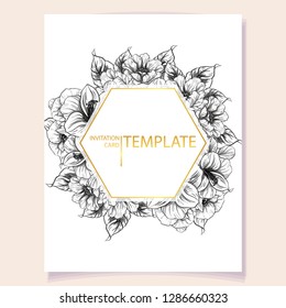 Romantic wedding invitation card suite. Wedding, marriage, bridal, birthday, Valentine's day.