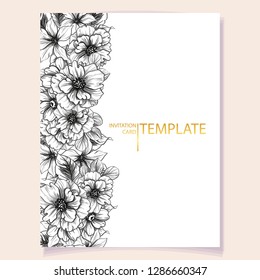 Romantic wedding invitation card suite. Wedding, marriage, bridal, birthday, Valentine's day.