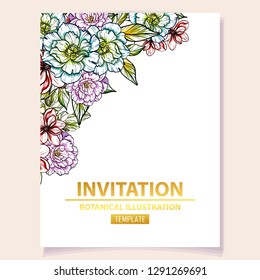 Romantic wedding invitation card suite. Wedding, marriage, bridal, birthday, Valentine's day.