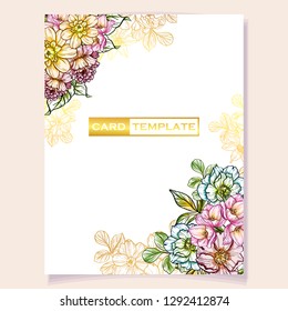 Romantic wedding invitation card suite. Wedding, marriage, bridal, birthday, Valentine's day.