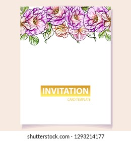 Romantic wedding invitation card suite. Wedding, marriage, bridal, birthday, Valentine's day.